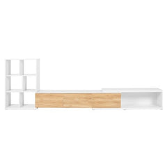 Bellemave® 74.8" Extendable TV Stand with 3 Tier Bookshelves and Storage Cabinets - Bellemave
