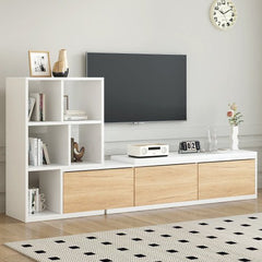 Bellemave® 74.8" Extendable TV Stand with 3 Tier Bookshelves and Storage Cabinets - Bellemave