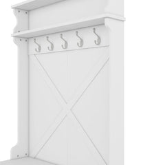 Bellemave® 74.8" Hall Tree with Top Shelf and Storage Bench, Hallway Shoe Cabinet with Sliding Doors and 5 Hanging Hooks - Bellemave