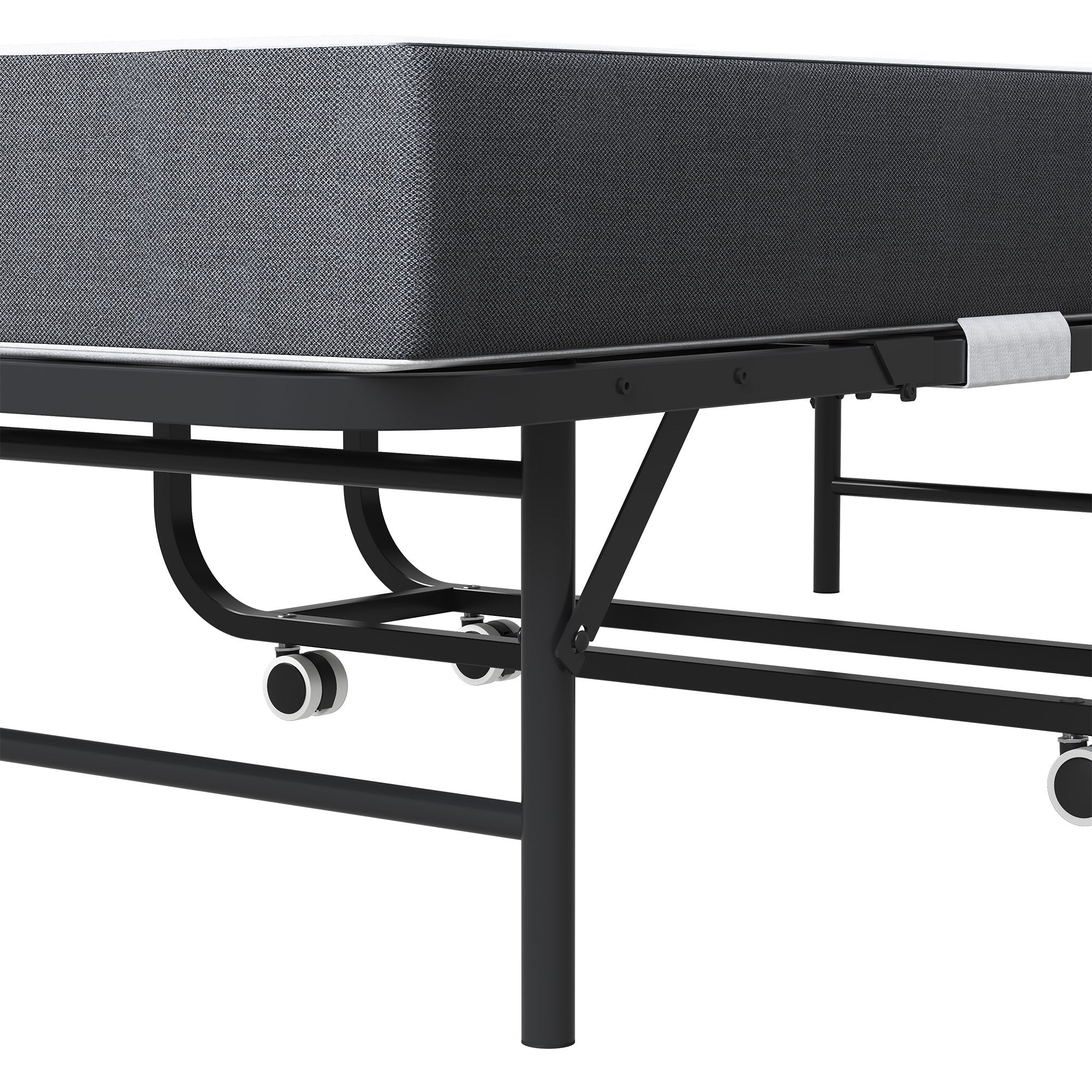Bellemave® 75" x 31" Folding Bed with 5" Memory Foam Mattress, Storage Cover, Heavy - Duty Metal Foldable Bed Frame Supports 450lbs, Portable Rollaway Bed on Wheels, Ideal for Bedroom, Guest Room, Office - Bellemave