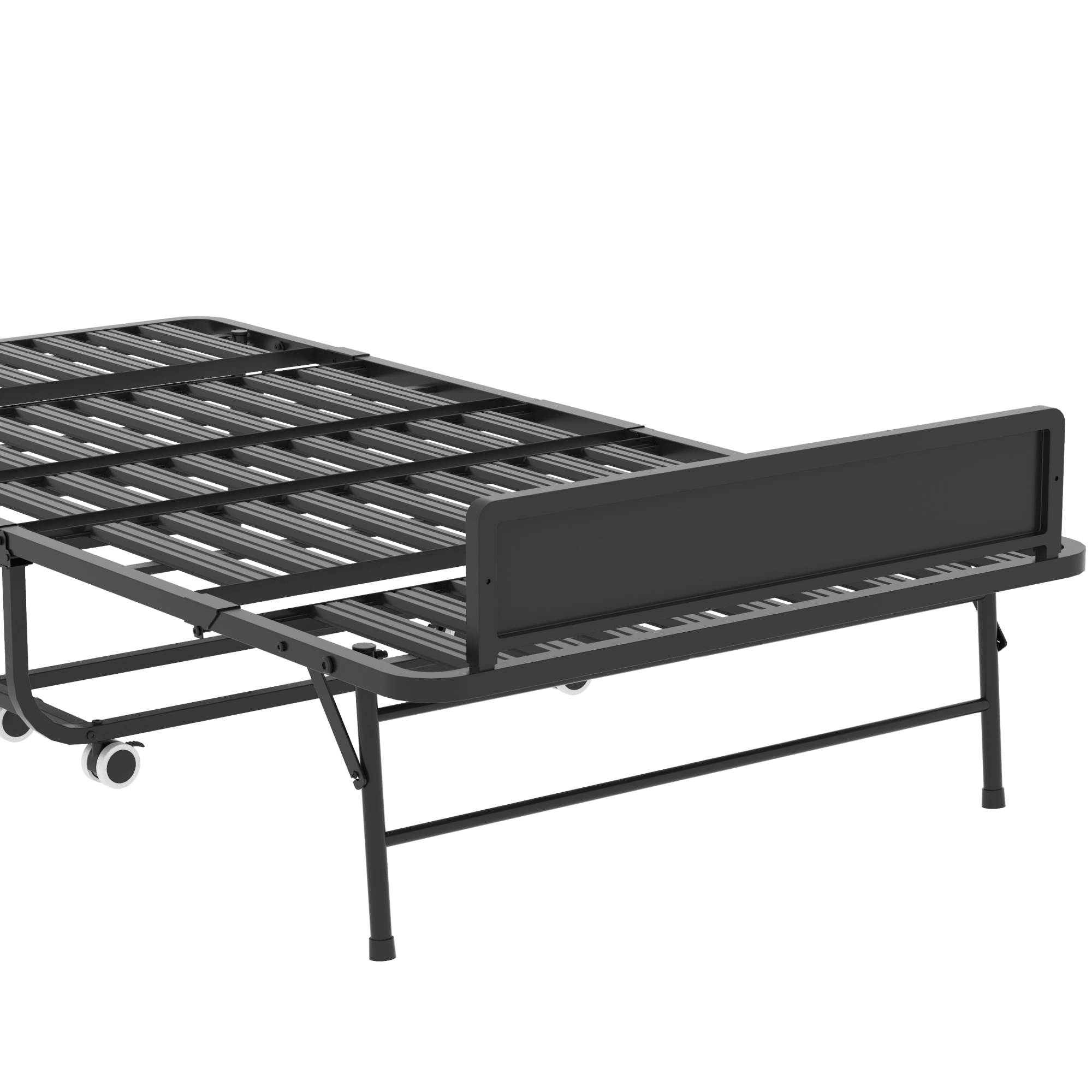 Bellemave® 75" x 31" Folding Bed with 5" Memory Foam Mattress, Storage Cover, Heavy - Duty Metal Foldable Bed Frame Supports 450lbs, Portable Rollaway Bed on Wheels, Ideal for Bedroom, Guest Room, Office - Bellemave