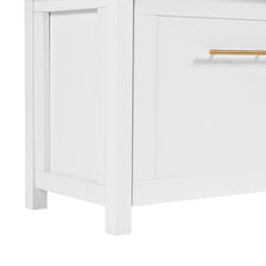 Bellemave® 76.6" Versatile 4 - in - 1 Hall Tree with 6 Golden Hooks, Brown Wood Grain Bench with Multiple Storage Space - Bellemave