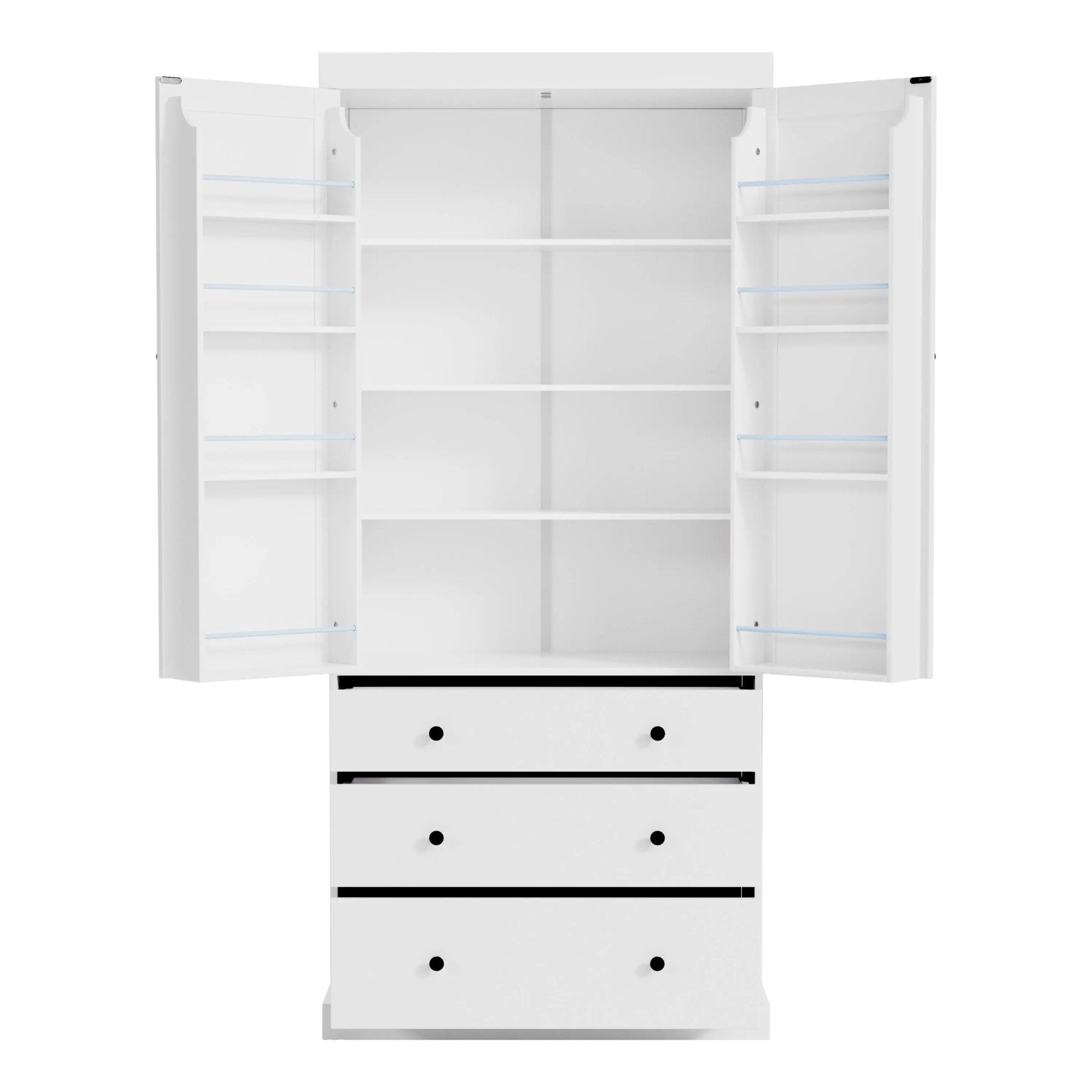 Bellemave® 77" Freestanding Tall Cupboard Storage Cabinet with 3 Adjustable Shelves, 8 Door Shelves, 3 Drawers - Bellemave