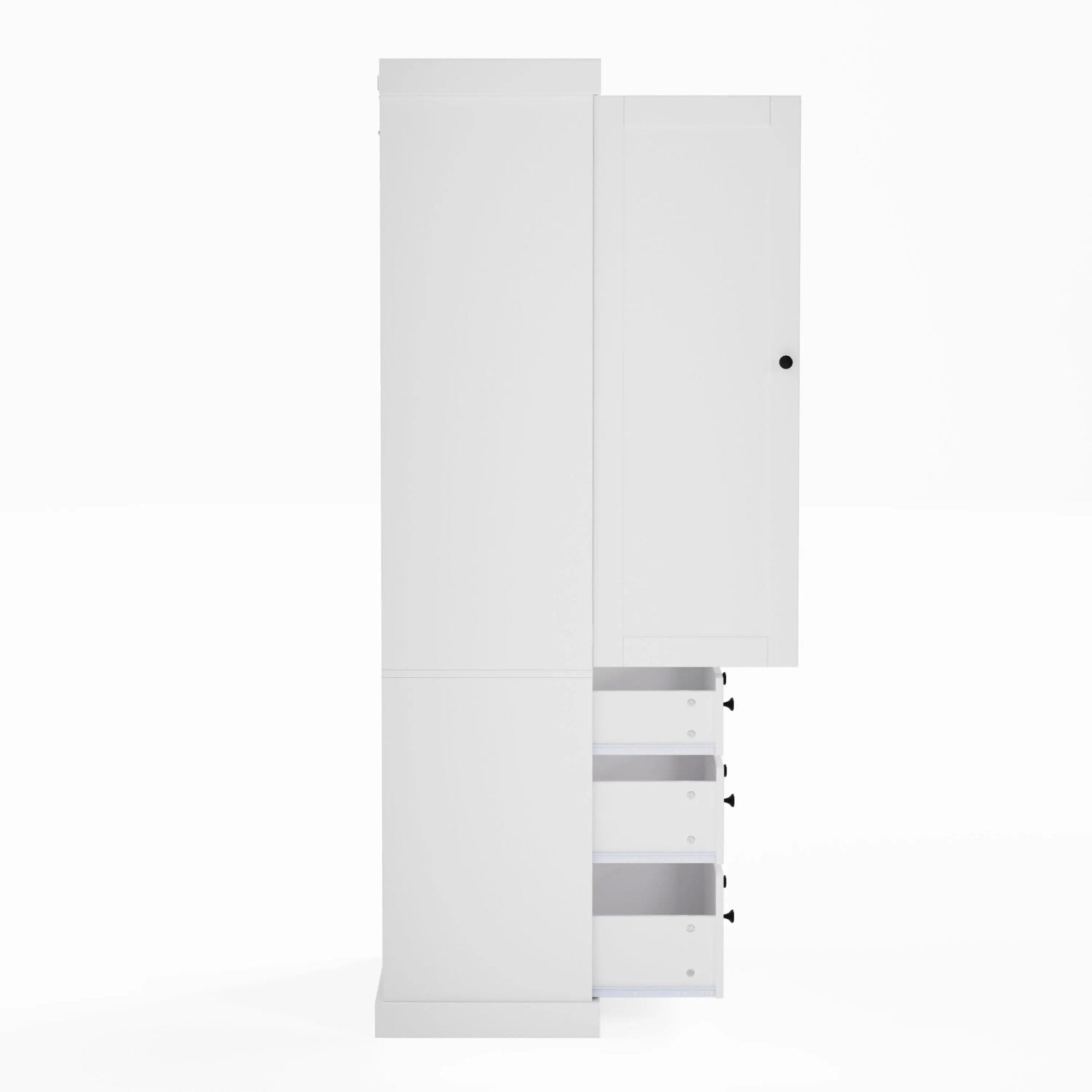Bellemave® 77" Freestanding Tall Cupboard Storage Cabinet with 3 Adjustable Shelves, 8 Door Shelves, 3 Drawers - Bellemave