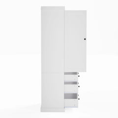 Bellemave® 77" Freestanding Tall Cupboard Storage Cabinet with 3 Adjustable Shelves, 8 Door Shelves, 3 Drawers - Bellemave