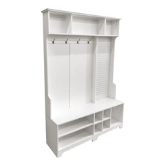 Bellemave® 77.17" Hall Tree with Shoe Bench, Coat Rack ,Shoe Storage ,Storage Shelves and Pegboard - Bellemave