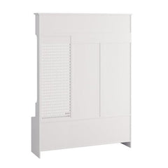 Bellemave® 77.17" Multi - purpose Hallway Hall Tree with Removable Linen Cushioned Entryway Bench, Storage Shelves, and DIY Pegboard - Bellemave