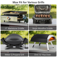 Bellemave® 78.3" Outdoor Kitchen Island with Foldable Grill Table, Solid Wood Grill Cart with Storage & Stainless Steel Top, Bar Cart for Lawn & Garden, Black - Bellemave