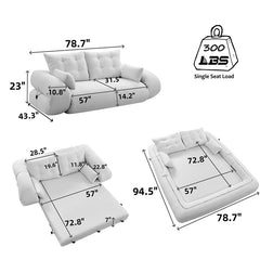 Bellemave® 78.7" Teddy Fabric Multi - Functional Foldable Sofa Bed - Bellemave