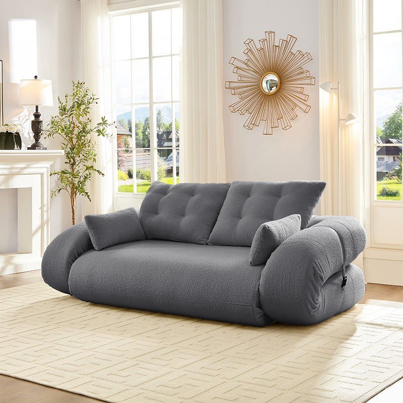 Bellemave® 78.7" Teddy Fabric Multi - Functional Foldable Sofa Bed - Bellemave