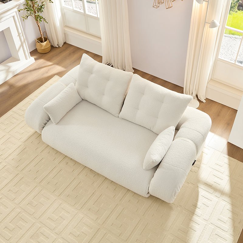 Bellemave® 78.7" Teddy Fabric Multi - Functional Foldable Sofa Bed - Bellemave