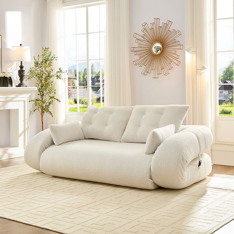 Bellemave® 78.7" Teddy Fabric Multi - Functional Foldable Sofa Bed - Bellemave