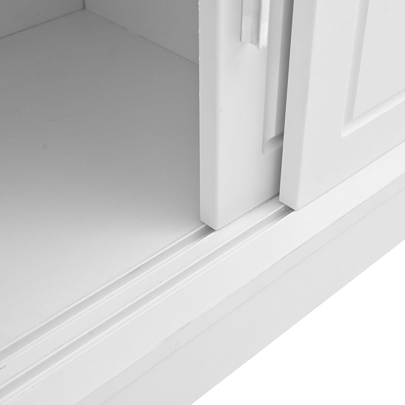Bellemave® 78.7" Versatile Hall Tree with Sliding Doors, 6 Silvery Hooks & Handles, Shoe Storage & 44.4"W Cushion - Bellemave