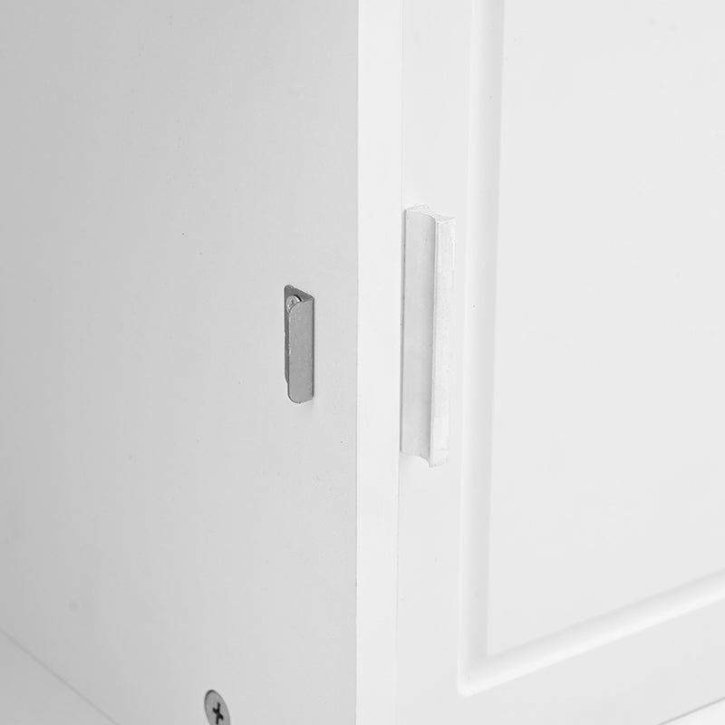 Bellemave® 78.7" Versatile Hall Tree with Sliding Doors, 6 Silvery Hooks & Handles, Shoe Storage & 44.4"W Cushion - Bellemave