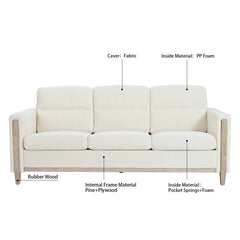 Bellemave® 79.5" Comfortable Solid Wood Three - Seater Sofa - Bellemave