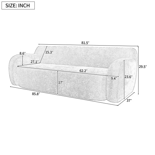 Bellemave® 81.5" Minimalist Curved Upholstered Sofa - Bellemave