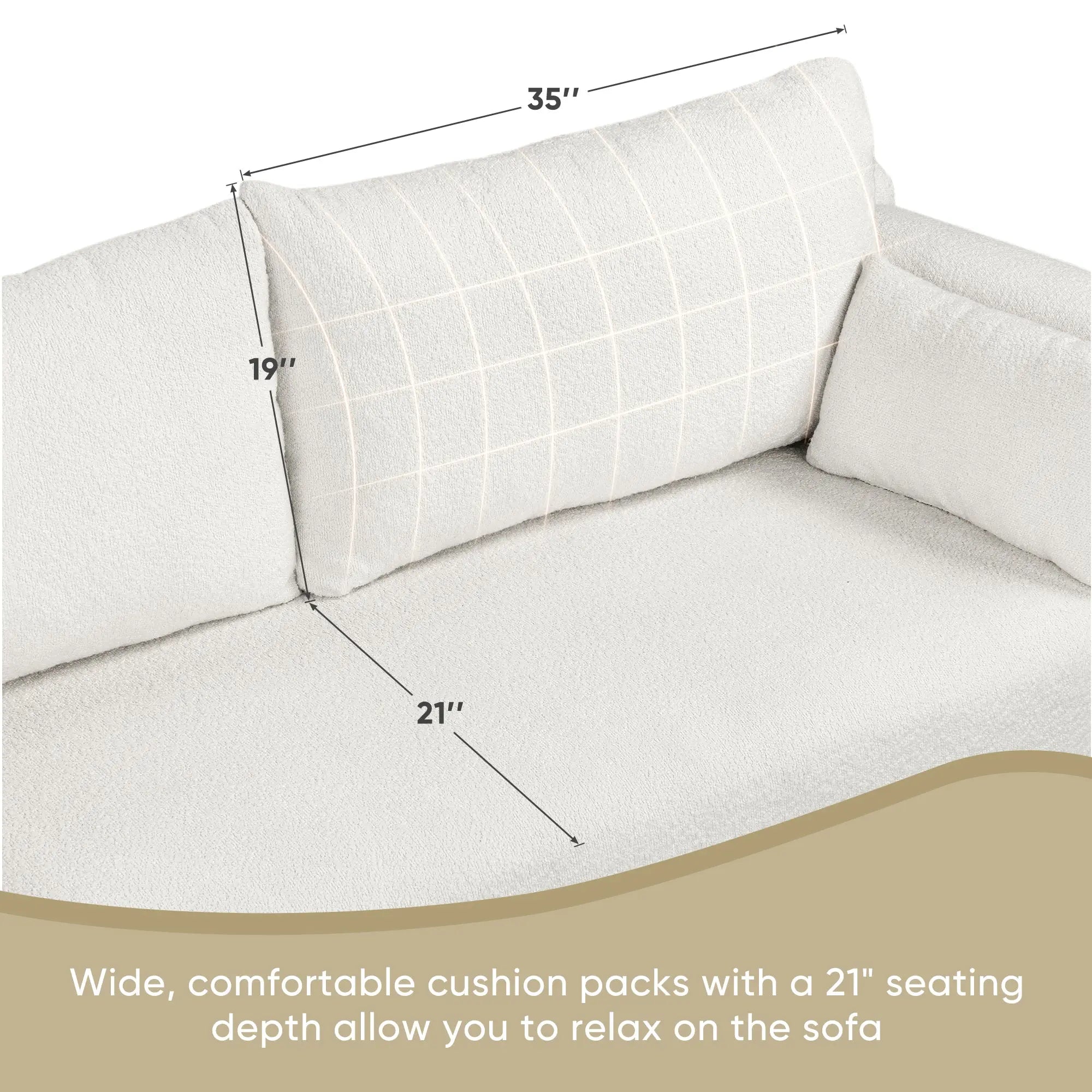 Bellemave® 82" Modern Loop Yarn Fabric Sofa with Extra Wide Domed Arms - Bellemave