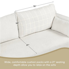 Bellemave® 82" Modern Loop Yarn Fabric Sofa with Extra Wide Domed Arms - Bellemave