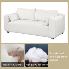 Bellemave® 82" Modern Loop Yarn Fabric Sofa with Extra Wide Domed Arms - Bellemave
