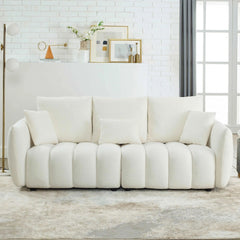 Bellemave® 82" Premium Teddy Velvet Sofa with 3 Back Pillows and 3 back Cushions - Bellemave