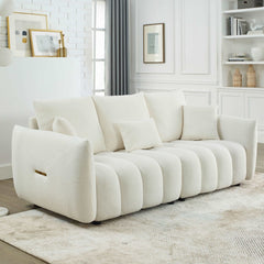 Bellemave® 82" Premium Teddy Velvet Sofa with 3 Back Pillows and 3 back Cushions - Bellemave