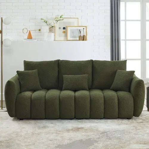 Bellemave® 82" Premium Teddy Velvet Sofa with 3 Back Pillows and 3 back Cushions - Bellemave