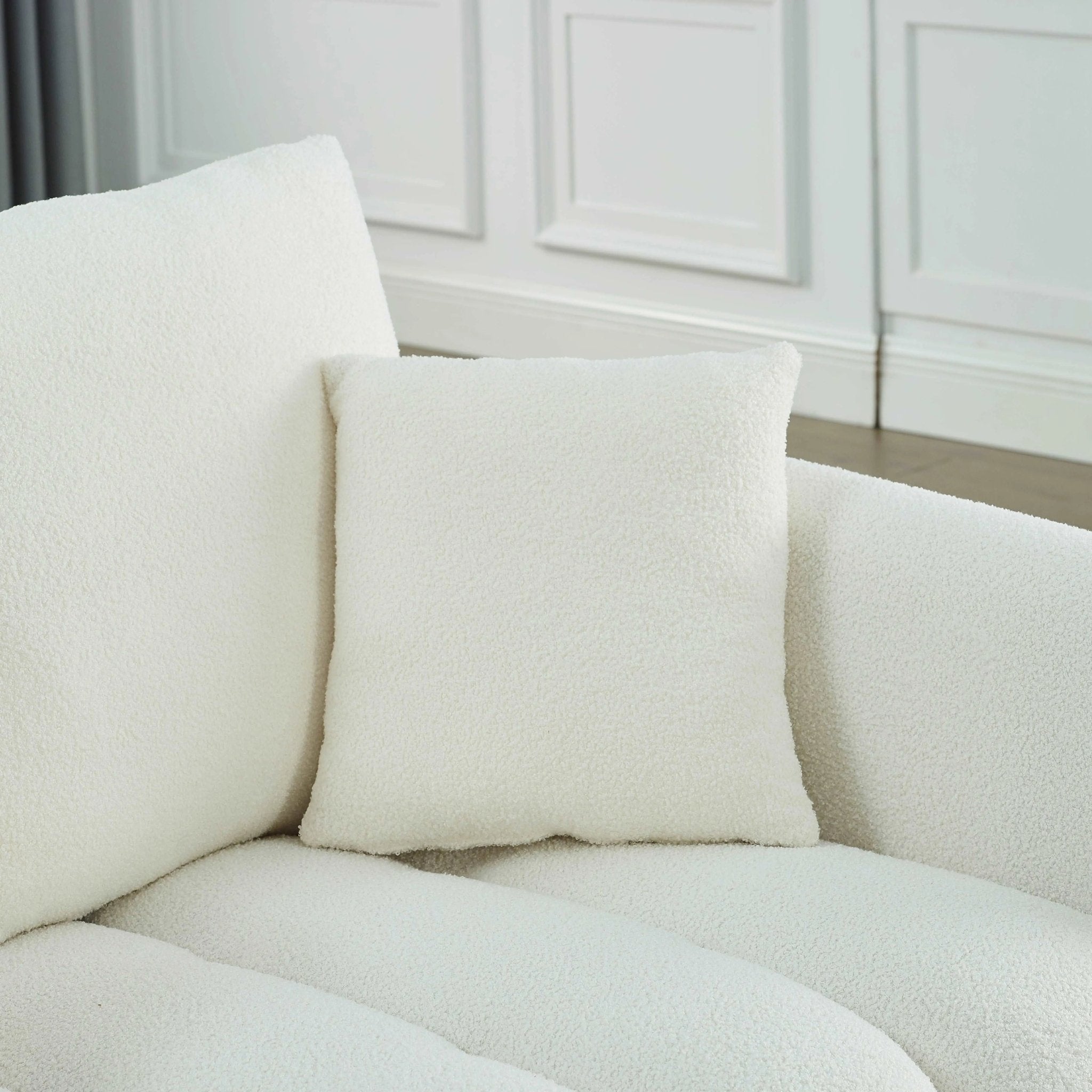 Bellemave® 82" Premium Teddy Velvet Sofa with 3 Back Pillows and 3 back Cushions - Bellemave
