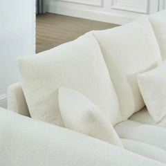 Bellemave® 82" Premium Teddy Velvet Sofa with 3 Back Pillows and 3 back Cushions - Bellemave