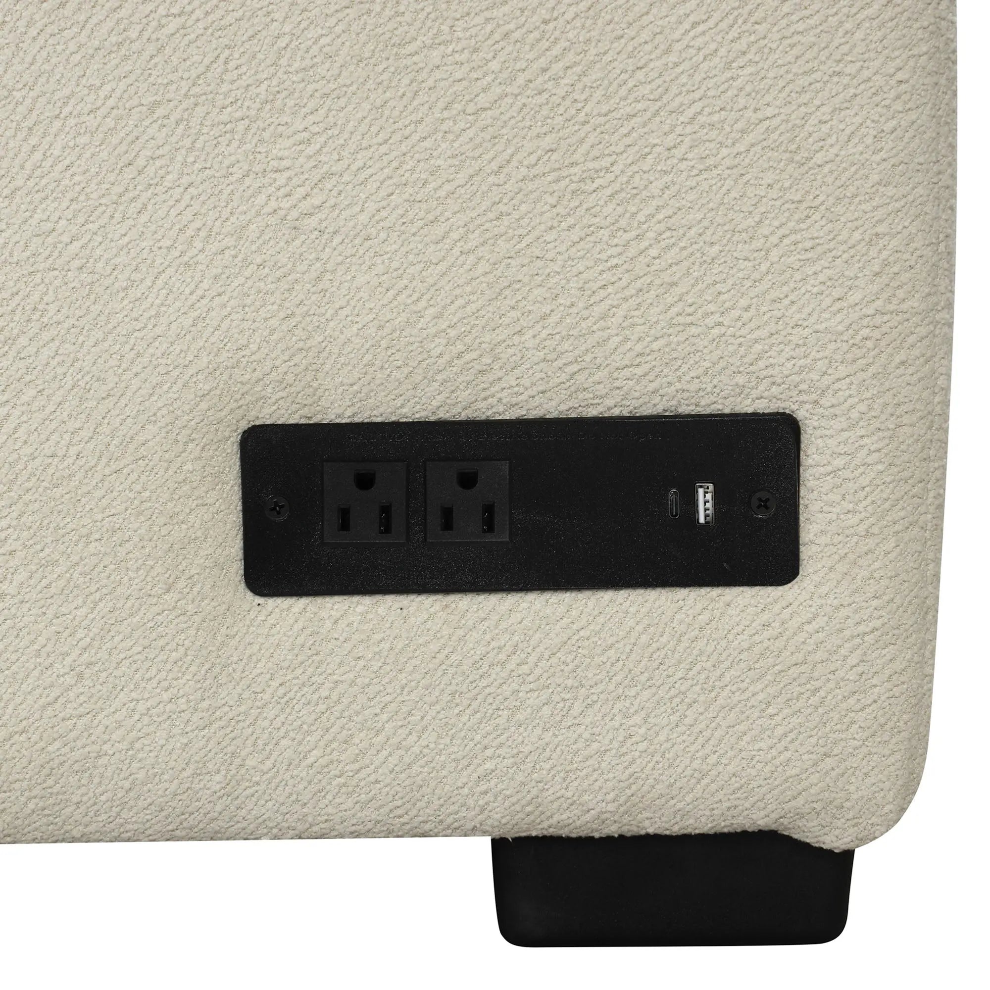Bellemave® 82.6" L - shaped Sectional Pull Out Sofa Bed with Two USB Ports, Two Power Sockets and a Movable Storage Ottoman - Bellemave