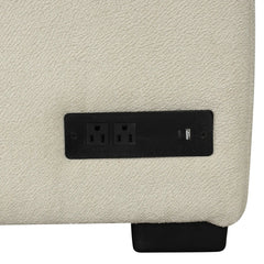 Bellemave® 82.6" L - shaped Sectional Pull Out Sofa Bed with Two USB Ports, Two Power Sockets and a Movable Storage Ottoman - Bellemave