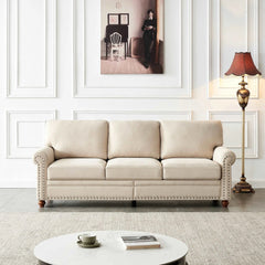 Bellemave® 82.68“ Linen Fabric Upholstery with Storage Sofa - Bellemave