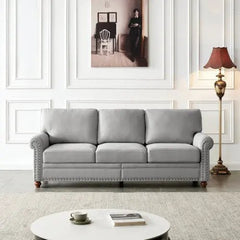 Bellemave® 82.68“ Linen Fabric Upholstery with Storage Sofa - Bellemave