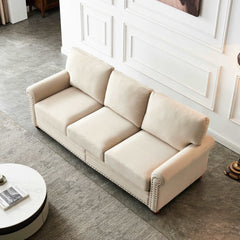 Bellemave® 82.68“ Linen Fabric Upholstery with Storage Sofa - Bellemave