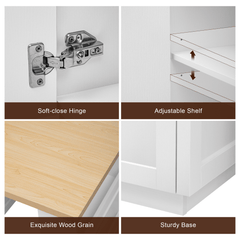 Bellemave® 82.7" Kitchen Island with Extendable Dining Table, Power Outlet, Storage 2 Drawers 2 Side Open Shelves - Bellemave
