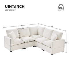 Bellemave® 84" L - Shape Modern Chenille Modular Sofa, with 2 Pillows Included - Bellemave