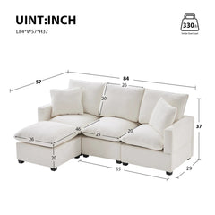Bellemave® 84" Modern Chenille Modular Sofa with 2 Pillows Included - Bellemave