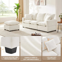 Bellemave® 84" Modern Chenille Modular Sofa with 2 Pillows Included - Bellemave