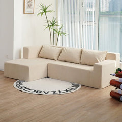 Bellemave® 86.6" L - Shape Sectional Couch with 3 Pillows - Bellemave