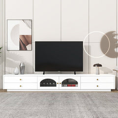 Bellemave® 86.6" Luxurious TV Stand with Fluted Glass Doors and Multiple Storage - Bellemave