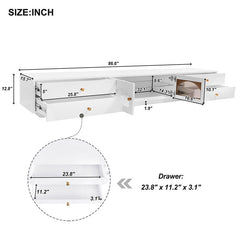 Bellemave® 86.6" Luxurious TV Stand with Fluted Glass Doors and Multiple Storage - Bellemave
