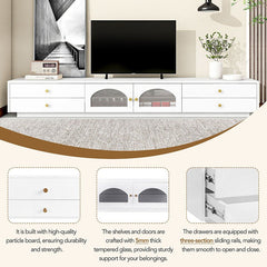 Bellemave® 86.6" Luxurious TV Stand with Fluted Glass Doors and Multiple Storage - Bellemave