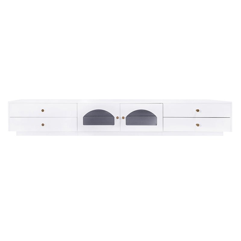 Bellemave® 86.6" Luxurious TV Stand with Fluted Glass Doors and Multiple Storage - Bellemave