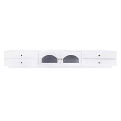 Bellemave® 86.6" Luxurious TV Stand with Fluted Glass Doors and Multiple Storage - Bellemave