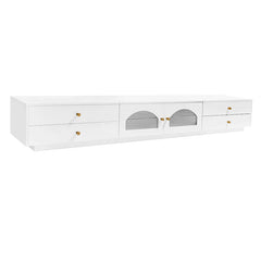 Bellemave® 86.6" Luxurious TV Stand with Fluted Glass Doors and Multiple Storage - Bellemave