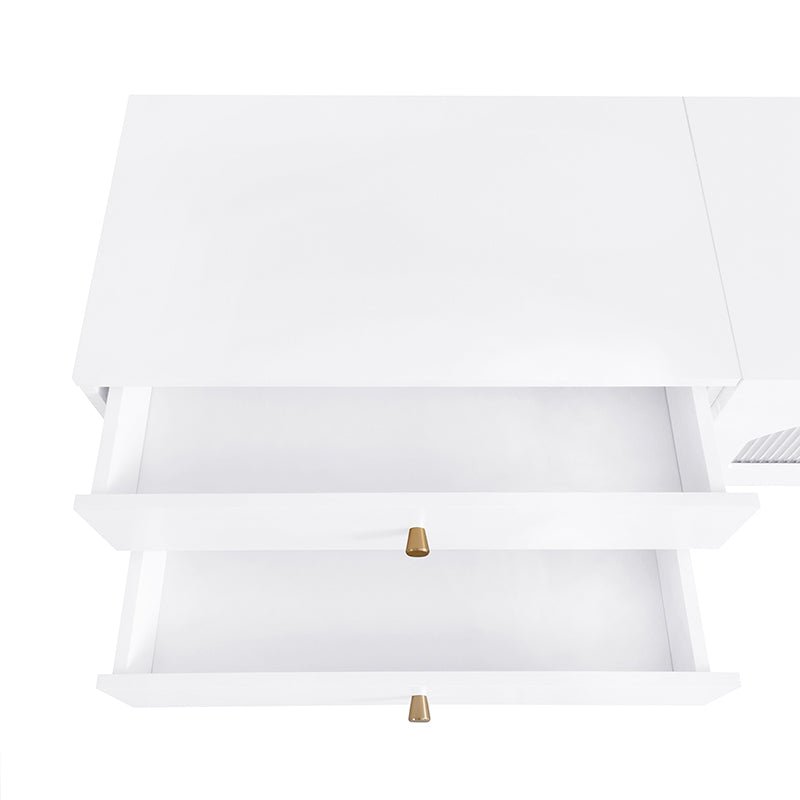 Bellemave® 86.6" Luxurious TV Stand with Fluted Glass Doors and Multiple Storage - Bellemave