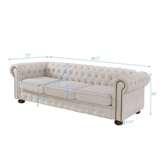 Bellemave® 88.5" Chesterfield Sofa Linen Fabric - Bellemave