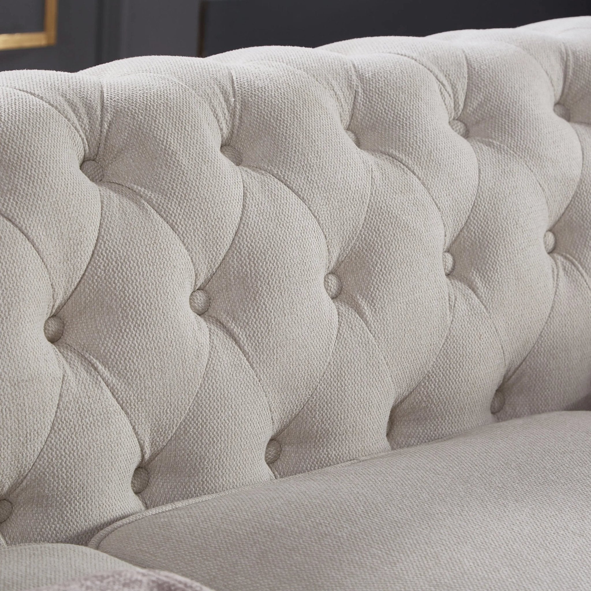 Bellemave® 88.5" Chesterfield Sofa Linen Fabric - Bellemave