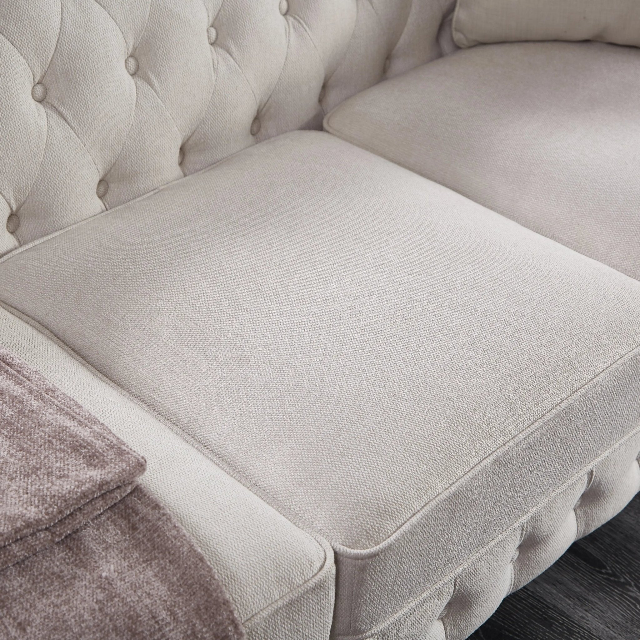 Bellemave® 88.5" Chesterfield Sofa Linen Fabric - Bellemave
