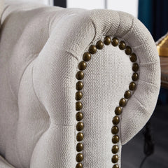 Bellemave® 88.5" Chesterfield Sofa Linen Fabric - Bellemave