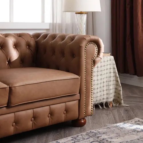 Bellemave® 88.5" Classic Chesterfield Sofa Faux Leather - Bellemave